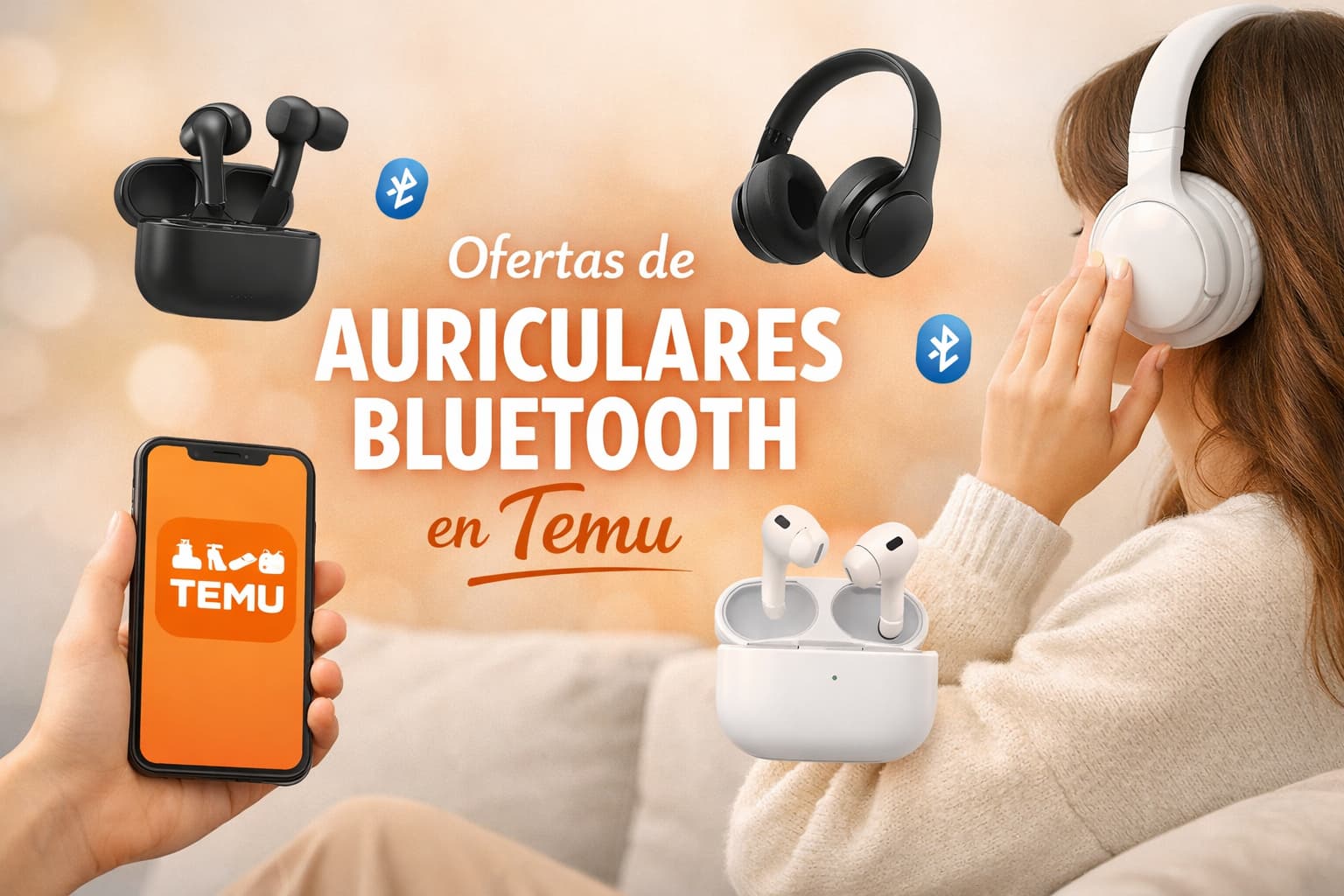 Ofertas de auriculares bluetooth en Temu a precios bajos