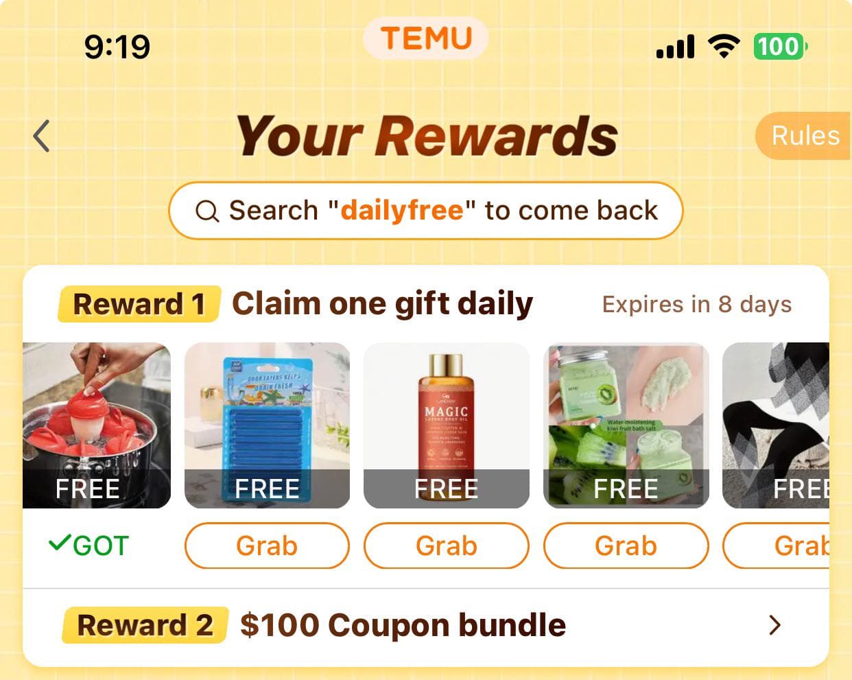 Dónde buscar ofertas del día en Temu dentro de la app